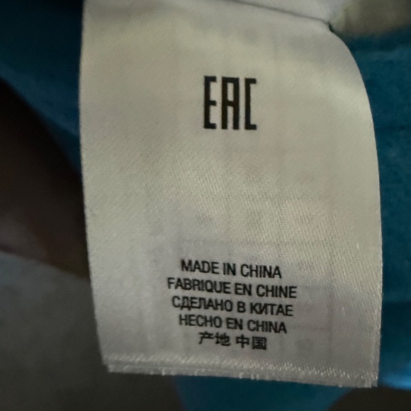 Essentiel Antwerp Reversible Camel Turquoise Wool Blend Wrap Coat Size 36 US 4 - Picture 13 of 16